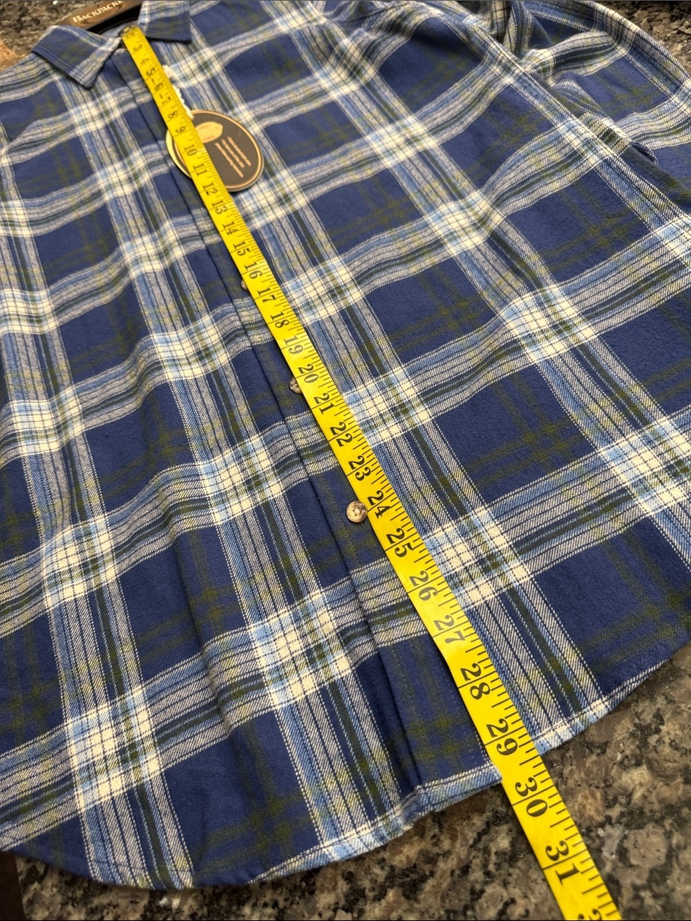 Backpacker flannel cotton Navy Plaid Button-Down Shirt work wear NWT S - Picture 10 of 10